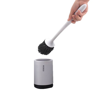 Ecoco New toilet brush manufacturers Durable TPR brush head Wall-mounted plastic toilet brush set